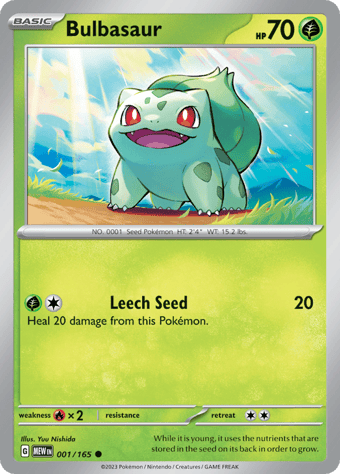 Bulbasaur Pokemon 151 Pokemon Card
