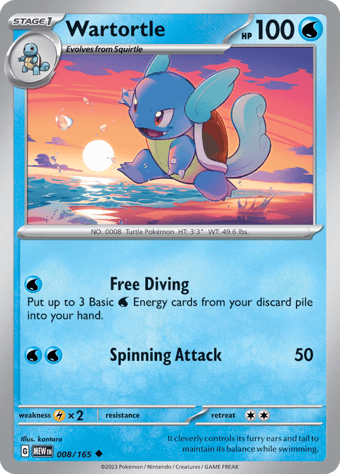 Wartortle Pokemon 151 Pokemon Card
