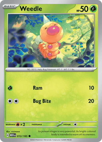 Weedle Pokemon 151 Pokemon Card
