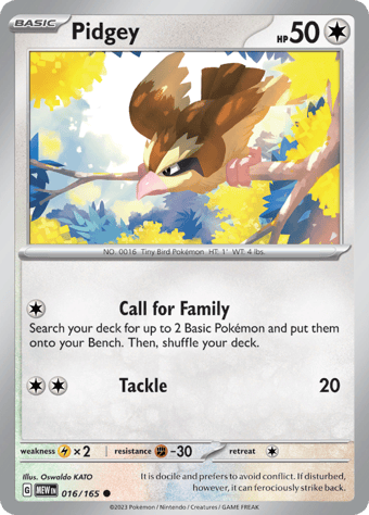 Pidgey Pokemon 151 Pokemon Card