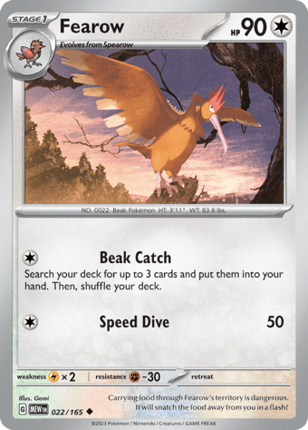Fearow Pokemon 151 Pokemon Card