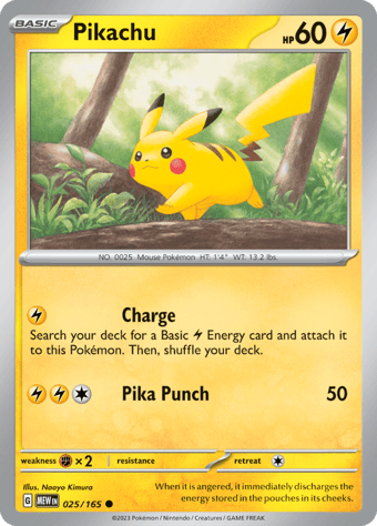 Pikachu Pokemon 151 Pokemon Card