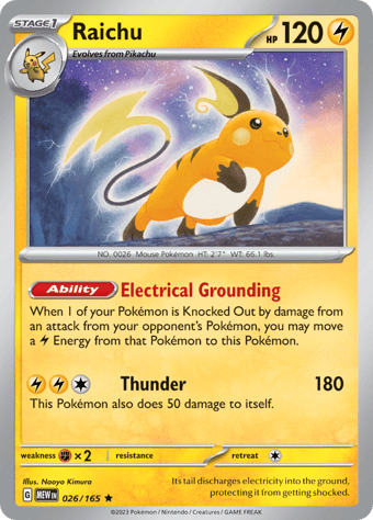 Raichu Pokemon 151 Pokemon Card