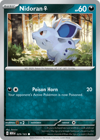 Nidoran Pokemon 151 Pokemon Card