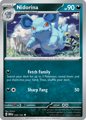 Nidorina Pokemon 151 Pokemon Card