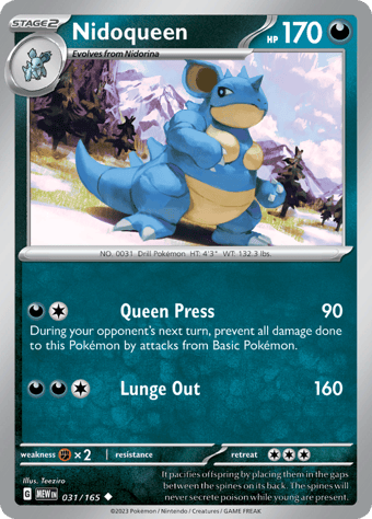 Nidoqueen Pokemon 151 Pokemon Card