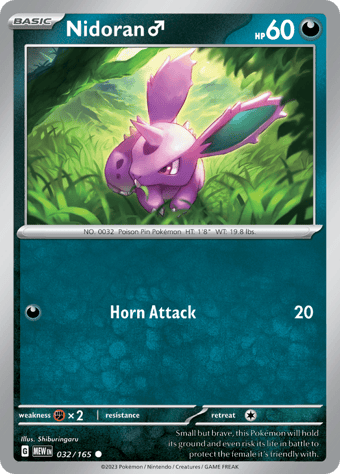 Nidoran Pokemon 151 Pokemon Card
