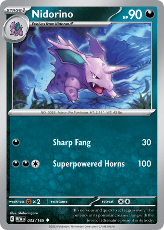 Nidorino Pokemon 151 Pokemon Card