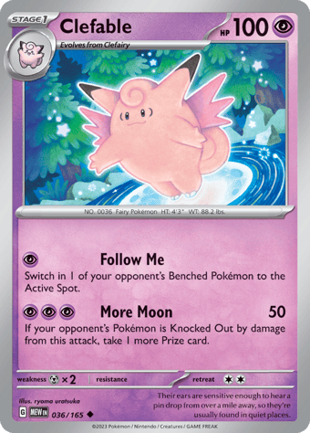 Clefable Pokemon 151 Pokemon Card