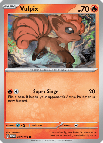 Vulpix Pokemon 151 Pokemon Card