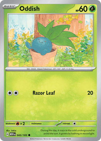 Oddish Pokemon 151 Pokemon Card