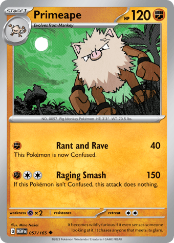 Primeape Pokemon 151 Pokemon Card