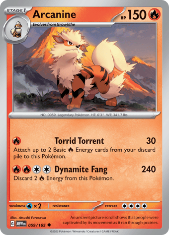 Arcanine Pokemon 151 Pokemon Card