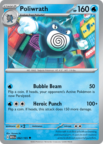 Poliwrath Pokemon 151 Pokemon Card
