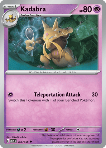 Kadabra Pokemon 151 Pokemon Card