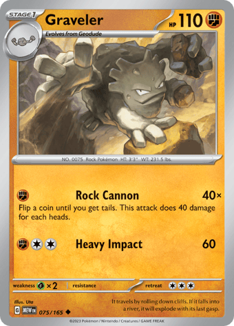 Graveler Pokemon 151 Pokemon Card
