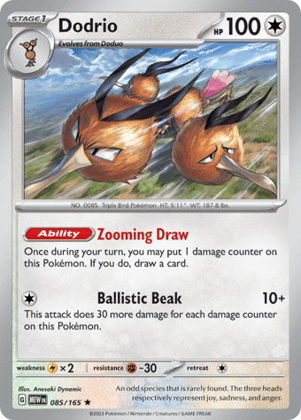 Dodrio Pokemon 151 Pokemon Card