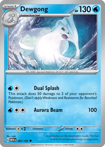 Dewgong Pokemon 151 Pokemon Card