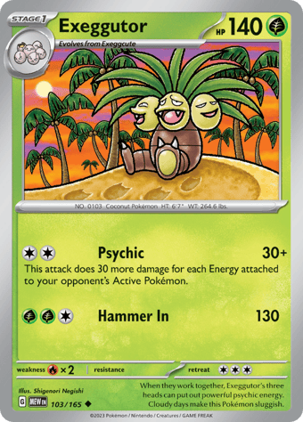Exeggcutor Pokemon 151 Pokemon Card