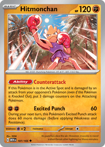 Hitmonchan Pokemon 151 Pokemon Card