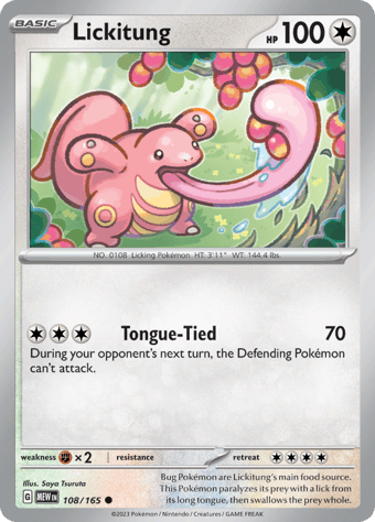 Lickitung Pokemon 151 Pokemon Card