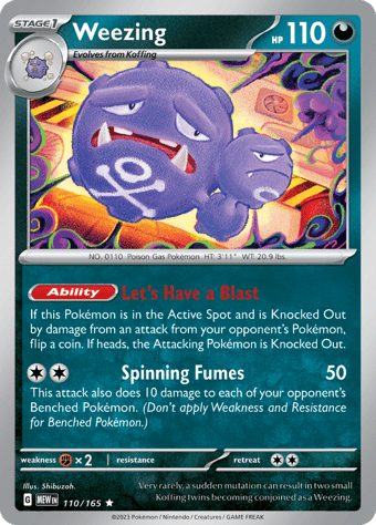 Weezing Pokemon 151 Pokemon Card