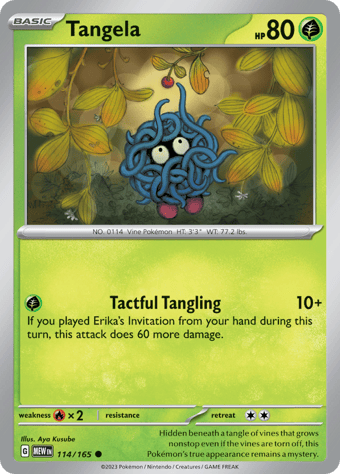 Tangela Pokemon 151 Pokemon Card