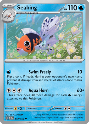 Seaking Pokemon 151 Pokemon Card