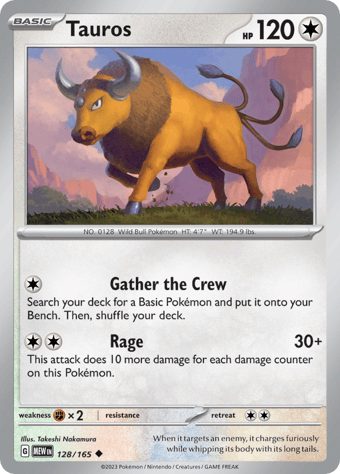 Tauros Pokemon 151 Pokemon Card