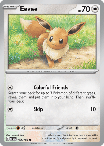 Eevee Pokemon 151 Pokemon Card