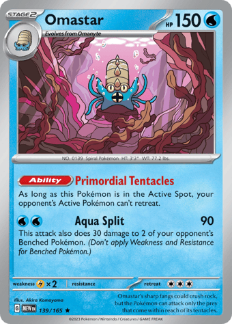 Omastar Pokemon 151 Pokemon Card