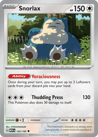 Snorlax Pokemon 151 Pokemon Card