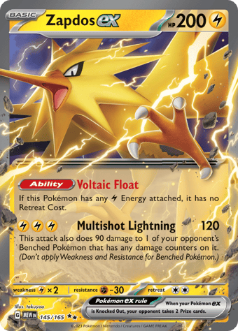 Zapdos EX Pokemon 151 Pokemon Card