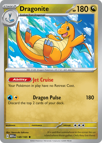 Dragonite Pokemon 151 Pokemon Card