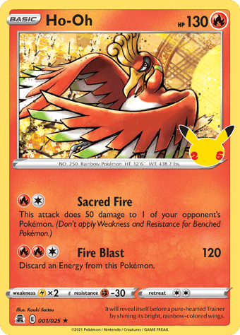 Ho-Oh Celebrations Pokemon Card