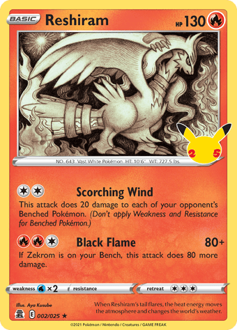Reshiram Celebrations Pokemon Card