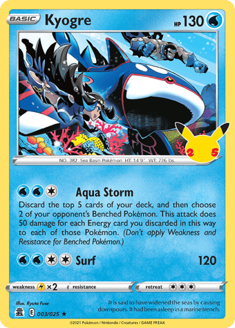 Kyogre Celebrations Pokemon Card
