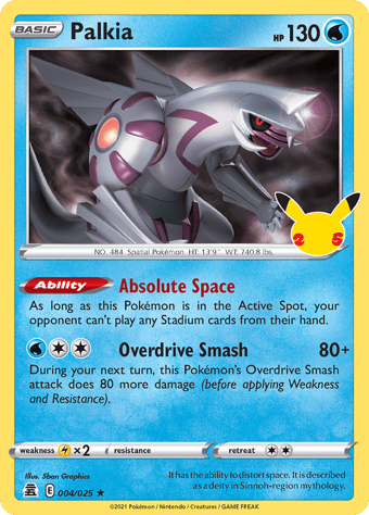 Palkia Celebrations Pokemon Card