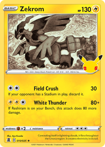 Zekrom Celebrations Pokemon Card
