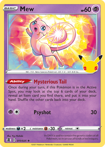 Mew Celebrations Pokemon Card