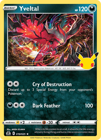 Yveltal Celebrations Pokemon Card