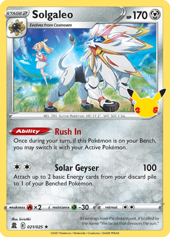 Solgaleo Celebrations Pokemon Card