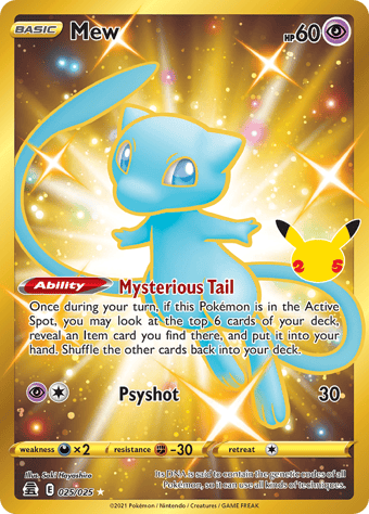 Mew Celebrations Pokemon Card