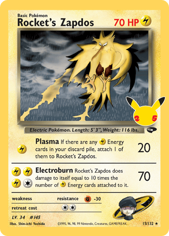 Rocket's Zapdos Celebrations - Classic Collection Pokemon Card