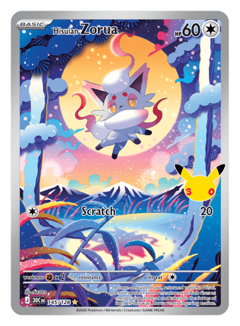 Hisuian Zorua 30th Celebration Pokemon Card