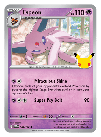 Espeon 30th Celebration Pokemon Card