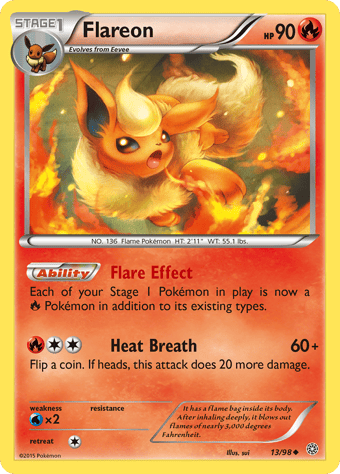 Flareon Ancient Origins Pokemon Card