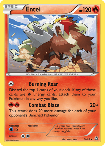 Entei Ancient Origins Pokemon Card