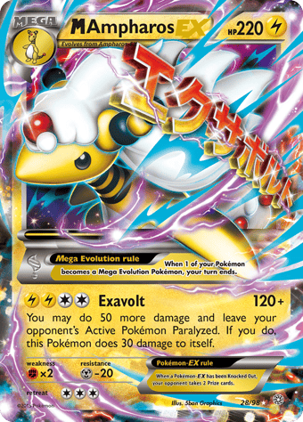 M Ampharos-EX Ancient Origins Pokemon Card
