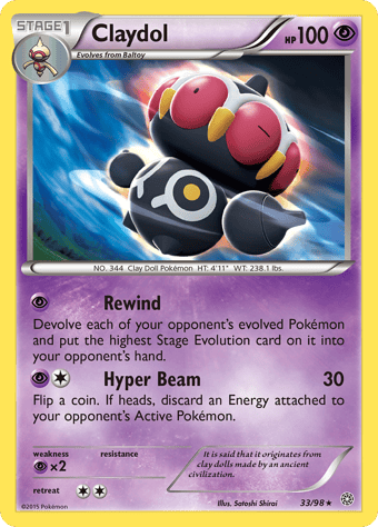 Claydol Ancient Origins Pokemon Card